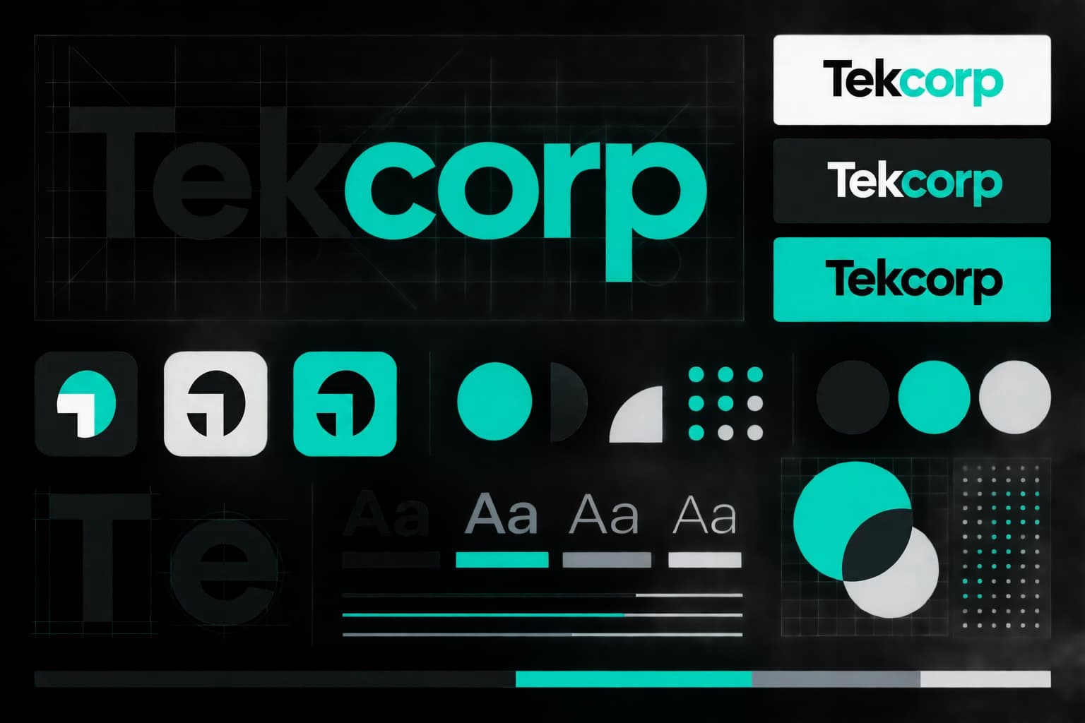 Tekcorp logo and visual identity system