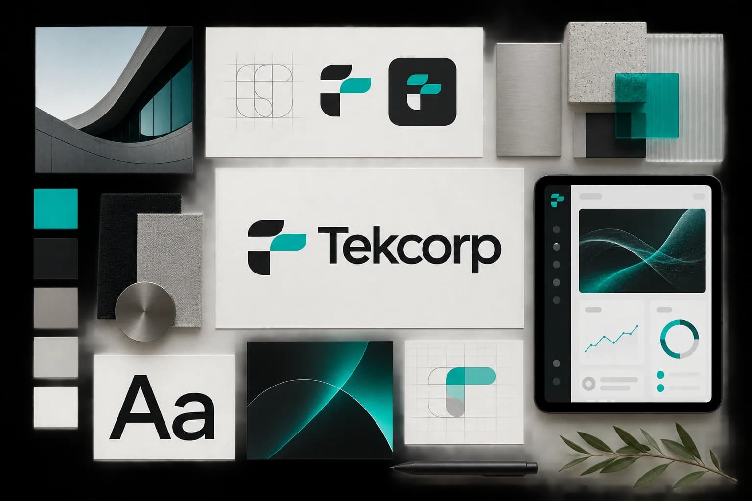 Tekcorp logo and branding identity presentation